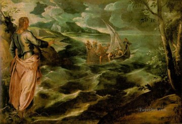  Italian Canvas - Christ at the Sea of Galilee Italian Renaissance Tintoretto